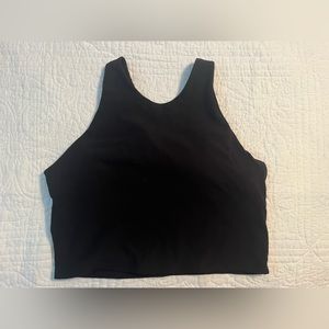 Cropped ribbed workout tank